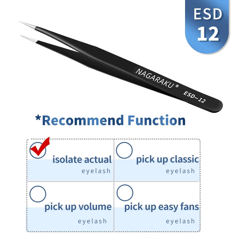 Eyelash Extension Tweezers Makeup Stainless Steel Eyelash 3D Accurate Clip