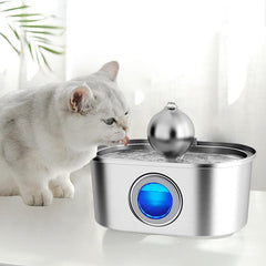 Stainless Steel Pet Fountain, Silent Pump Design Pet Feeder, Water Dispenser for Cats & Dogs, Cat Water Fountain