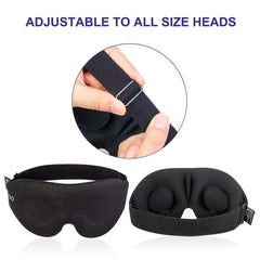 Eye Mask for Sleeping 3D Contoured Cup Blindfold Concave Molded Night Sleep Mask Block Out Light with Women Men with Earplugs